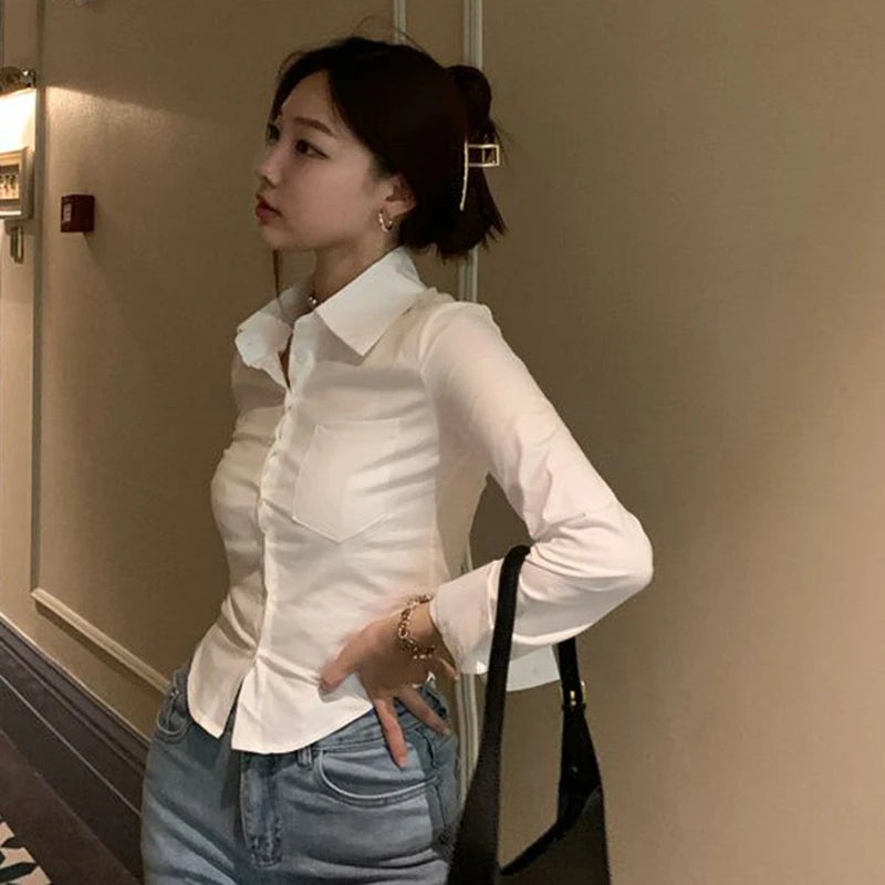 Elegant Women Korean Shirts Fashion Streetwear