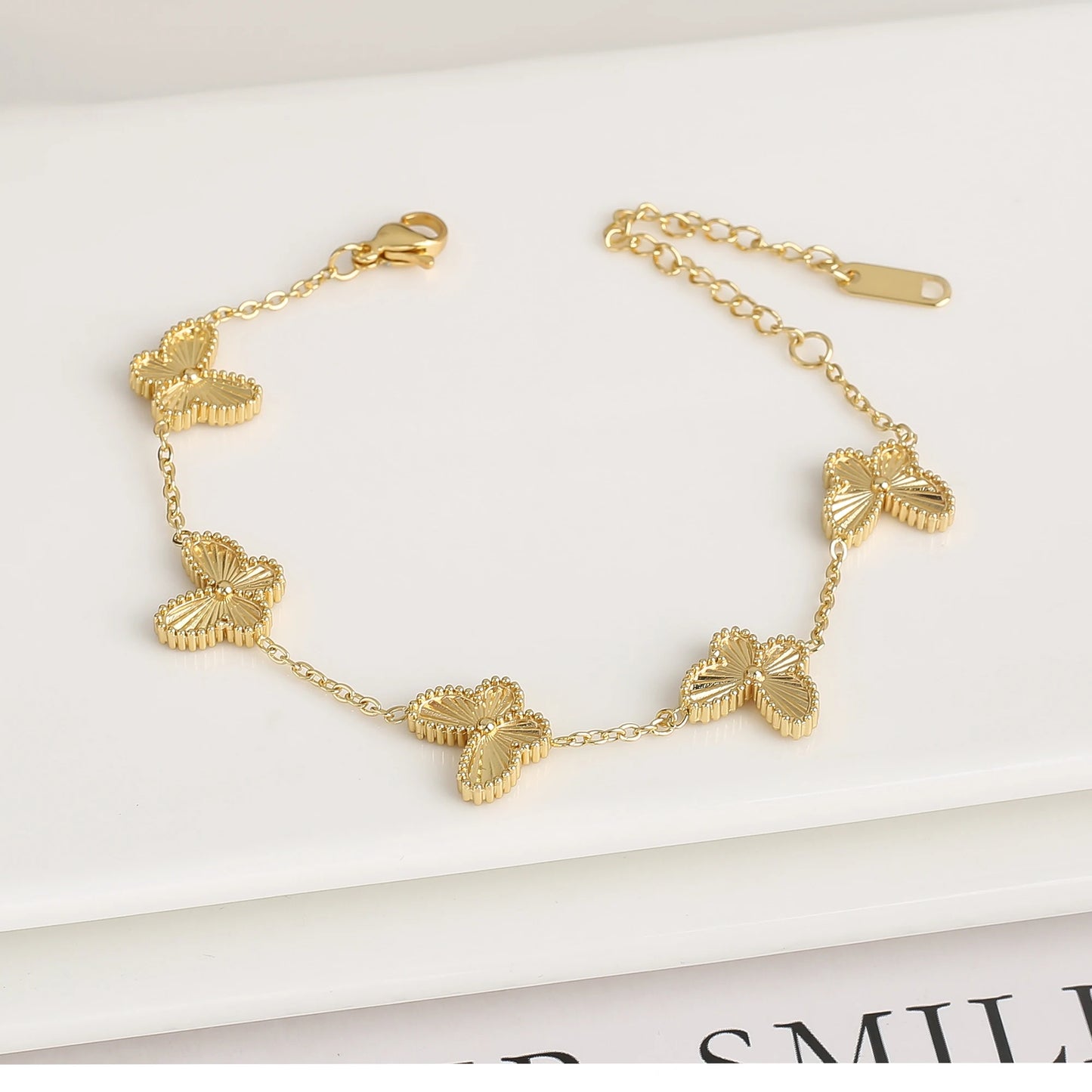 Luxury Stainless Steel Insect Butterfly Bracelet Simple for Woman