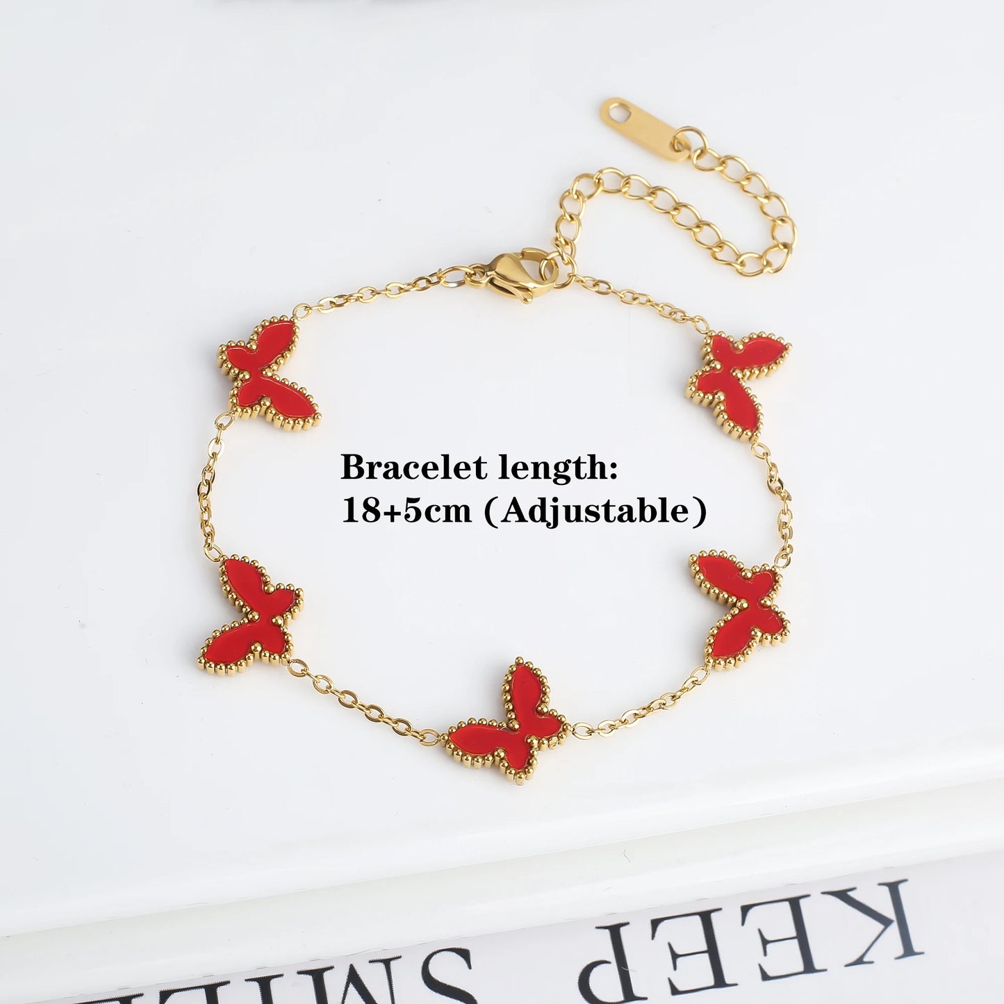 Luxury Stainless Steel Insect Butterfly Bracelet Simple for Woman