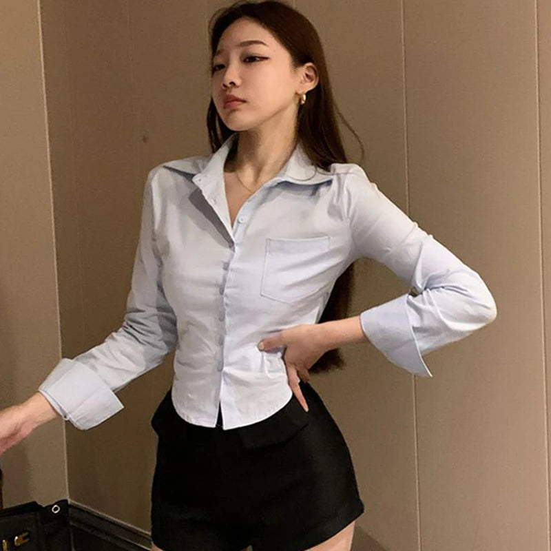 Elegant Women Korean Shirts Fashion Streetwear