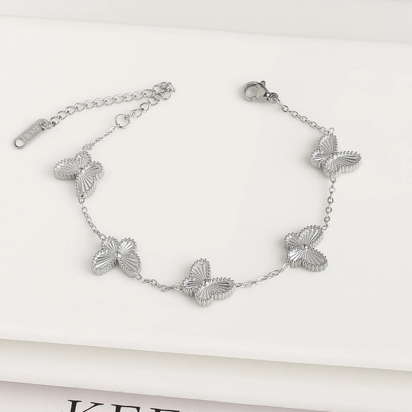 Luxury Stainless Steel Insect Butterfly Bracelet Simple for Woman