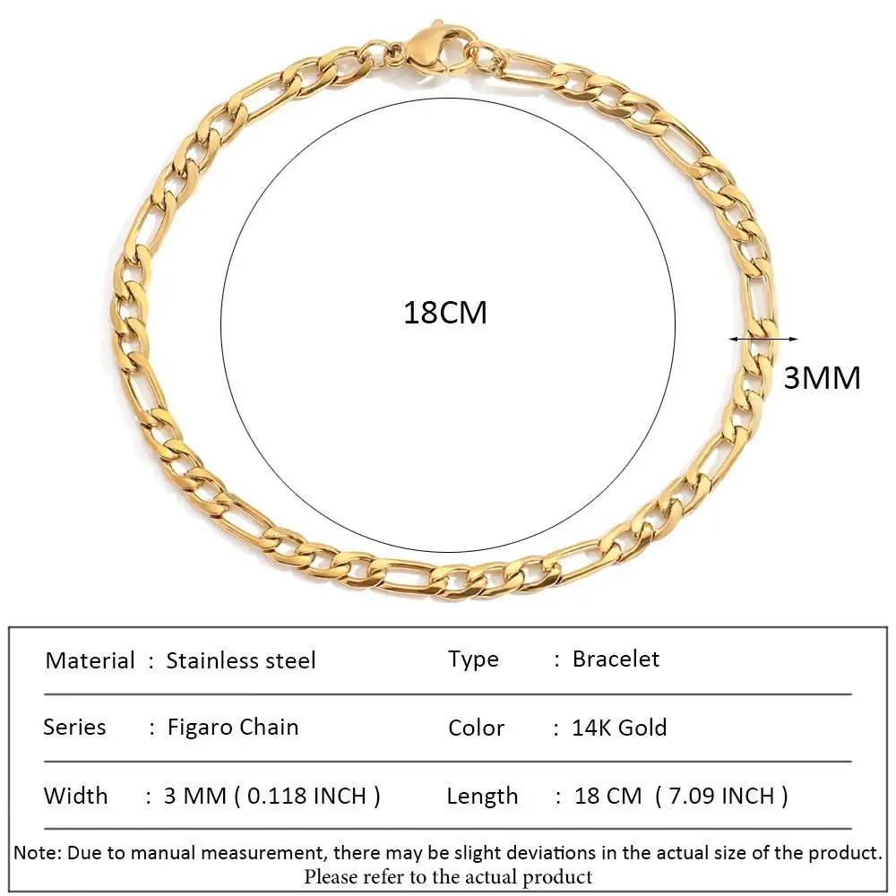 Classic Snake Chain Bracelets for Women Trend  Fashion Stainless Steel Cuban Chain Bracelet