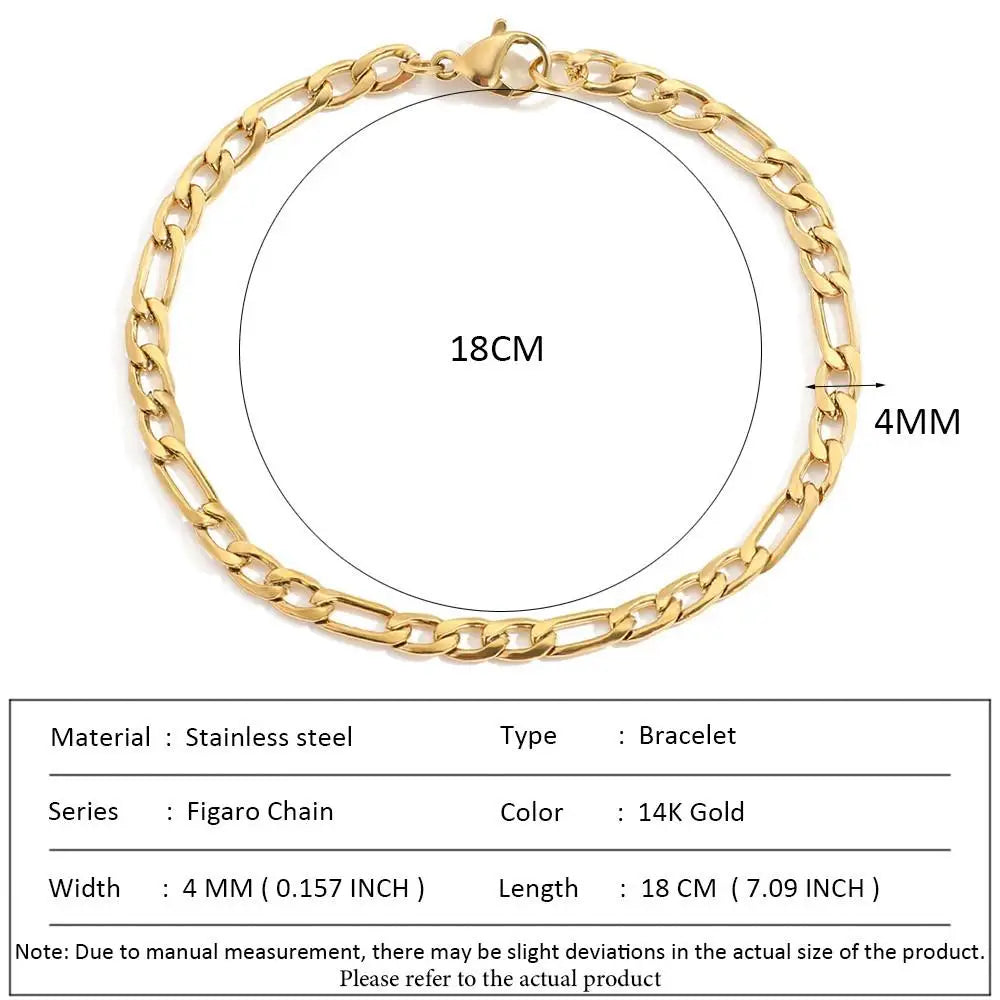 Classic Snake Chain Bracelets for Women Trend  Fashion Stainless Steel Cuban Chain Bracelet