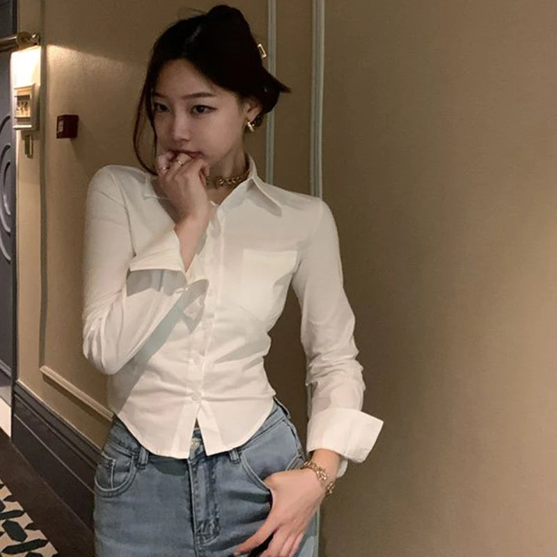 Elegant Women Korean Shirts Fashion Streetwear