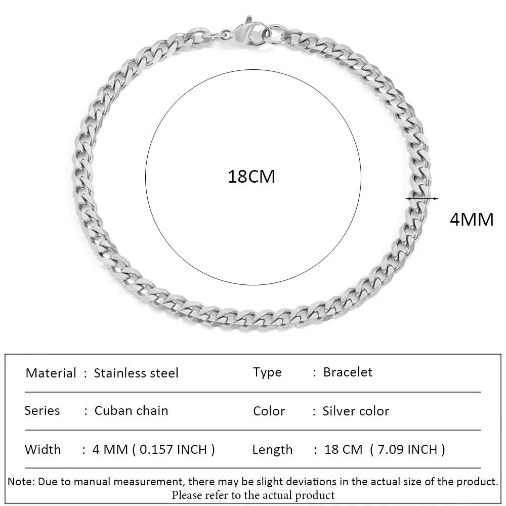 Classic Snake Chain Bracelets for Women Trend  Fashion Stainless Steel Cuban Chain Bracelet