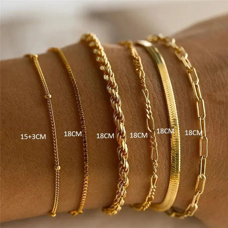 Classic Snake Chain Bracelets for Women Trend  Fashion Stainless Steel Cuban Chain Bracelet