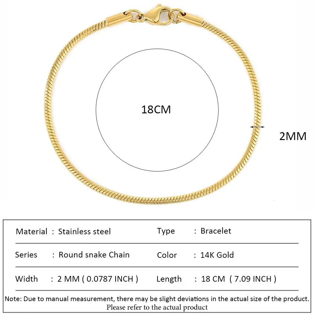 Classic Snake Chain Bracelets for Women Trend  Fashion Stainless Steel Cuban Chain Bracelet